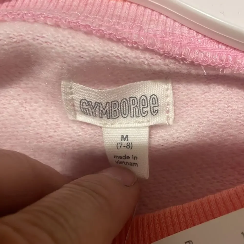 Gymboree medium 7/8 pink sweatshirt dress pockets mini 3/4 sleeves nwt perfect